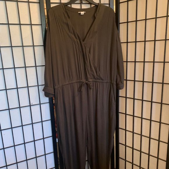 EUC Caslon Brown Khaki Jumpsuit Size Petite XL - Picture 2 of 8